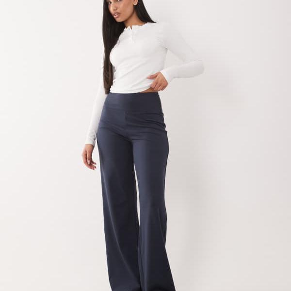 4505 アワーグラス アイコン ソフトタッチ ハイウエスト ワイドレッグ ダンスパンツ（ミッドナイトネイビー） ボトム パンツ レディース 女性 インポートブランド 小さいサイズから大きいサイズまで