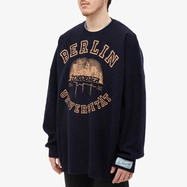 ラフ シモンズ RAF SIMONS ラフシモンズベルリンプリント特大ニット トップス メンズ 男性 インポートブランド 小さいサイズから大きいサイズまで