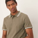 エイソス ASOS asos ASOS DESIGNのカーキ色のホワイトティッピングピケポロ トップス メンズ 男性 インポートブランド 小さいサイズから大きいサイズまで
