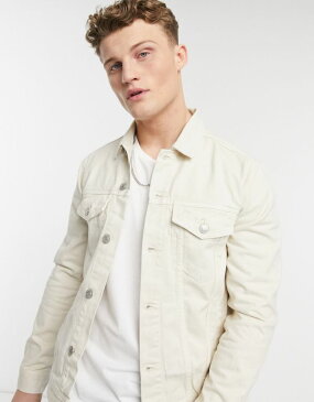 ニュールック New Look オフホワイトのニュールックデニムジャケット アウター メンズ 男性 インポートブランド 小さいサイズから大きいサイズまで