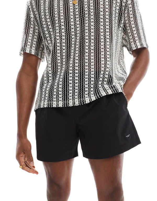 ジャックアンドジョーンズ Jack & Jones ジャック＆ジョーンズの黒の水着ショーツ 水着 メンズ 男性 インポートブランド 小さいサイズから大きいサイズまで