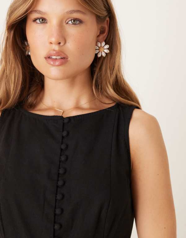 ノーバディーズチャイルド Nobody's Child ノーバディズ・チャイルド クラウディア テーラード ドロップウエスト ミニドレス（ブラック） ワンピース レディース 女性 インポートブランド 小さいサイズから大きいサイズまで