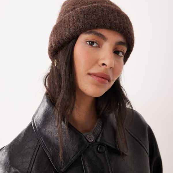 エイソス ASOS asos ASOS DESIGN アルパカウールビーニー（チョコレートブラウン） 帽子 レディース 女性 インポートブランド