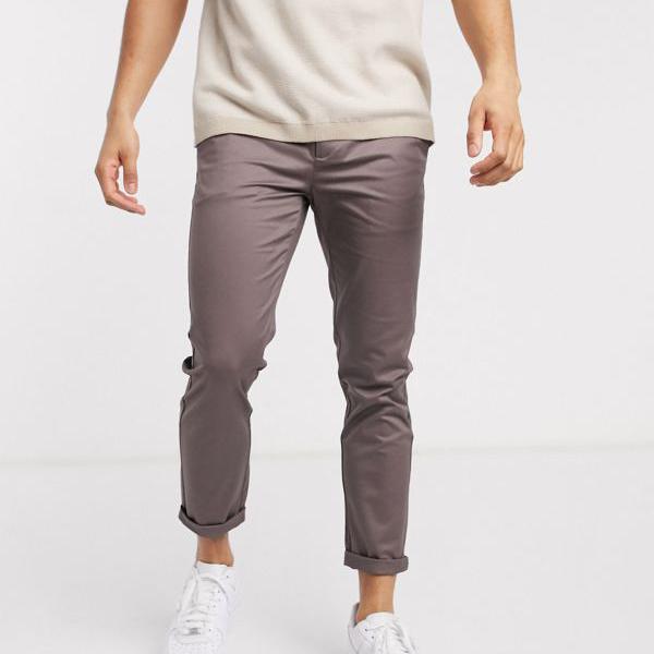 リバーアイランド River Island RIVER ISLAND 紫のリバーアイランドスキニーチノス パンツ ボトム メンズ 男性 インポートブランド 小さいサイズから大きいサイズまで