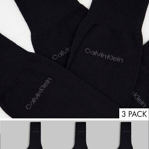 カルバンクライン Calvin Klein Calvin Klein Eric3パックロゴソックスブラック 靴下 メンズ 男性 インポートブランド