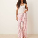 エイソス ASOS asos ASOS DESIGNのミックス&マッチ パジャマパンツ(ウエストバンド付き、ピンクギンガム) ボトム パンツ レディース 女性 インポートブランド 小さいサイズから大きいサイズまで