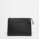 エイソス ASOS asos ASOS DESIGNのブラックPUサフィアーノのトイレタリーポーチ 鞄 メンズ 男性 インポートブランド