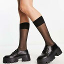 エイソス ASOS asos ASOS DESIGNのシアーニーハイソックス(ブラック) 靴下 レディース 女性 インポートブランド 小さいサイズから大きいサイズまで(4)