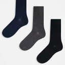 ARKET アンクルソックス 3足組(ブラック、ネイビー、ダークグレーメランジ) 靴下 メンズ 男性 インポートブランド(4)