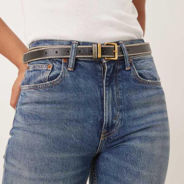 エイソス ASOS asos ASOSデザインのウエスト＆ヒップベルト。スクエアゴールドバックルとダメージ加工..