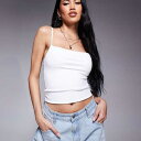 エイソス ASOS asos ASOS DESIGNのスカルプティング クロップド キャミトップ(ホワイト) トップス レディース 女性 インポートブランド 小さいサイズから大きいサイズまで(4)