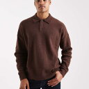 エイソス ASOS asos ASOS DESIGN オーバーサイズ ブラッシュド ニット ポロシャツ(ブラウン) トップス メンズ 男性 インポートブランド 小さいサイズから大きいサイズまで