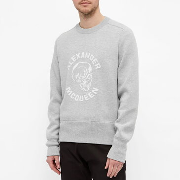 アレキサンダー・マックイーン Alexander McQueen アレクサンダーマックイーンスカルロゴクルーニット トップス メンズ 男性 インポートブランド 小さいサイズから大きいサイズまで