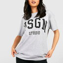 boohoo(ブーフー）BOOHOO Dsgn Studio スローガン オーバーサイズ Tシャツ トップス レディース 女性 インポートブランド 小さいサイズから大きいサイズまで 20代 30代 40代 プレゼント 誕生日