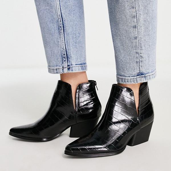 アーバンレビボウエスタンクロックスプリントアンクルブーツ（ブラック） 靴 レディース 女性 インポートブランド 小さいサイズから大きいサイズまで