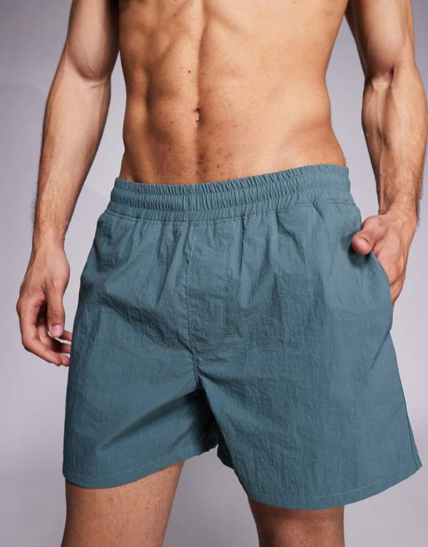 エイソス ASOS asos ASOS DESIGN ショート丈スイムショーツ（グリーン） 水着 メンズ 男性 インポートブランド 小さいサイズから大きいサイズまで