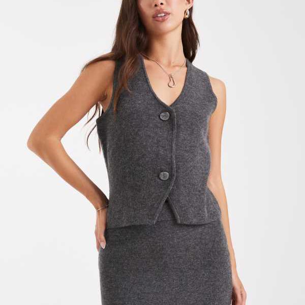 ヴェロモーダ Vero Moda Vero Modaのソフトニットベストコーデ（グレーメランジ） トップス レディース 女性 インポートブランド 小さいサイズから大きいサイズまで