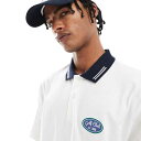 エイソス ASOS asos ASOS DESIGNのフロントゴルフグラフィック入りリラックスポロシャツ(ホワイト) トップス メンズ 男性 インポートブランド 小さいサイズから大きいサイズまで