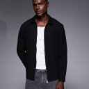 エイソス ASOS asos ASOS DESIGN ヘビーウェイト リブ ジャカード ジップ スルー シャケット(ブラック) トップス メンズ 男性 インポー...