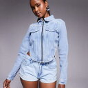リバーアイランド River Island RIVER ISLAND リバーアイランドのロングスリーブコルセットジャケット(ライトブルー) トップス レディース...