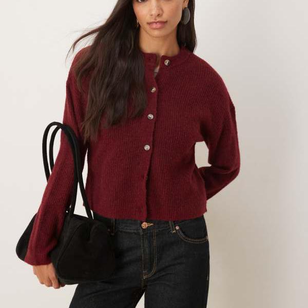 エイソス ASOS asos ASOS DESIGN アルパカウエストカーディガン（プラム） トップス レディース 女性 ..