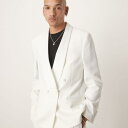 エイソス ASOS asos ASOS DESIGN レギュラー タキシード スーツ ジャケット(ホワイト) アウター メンズ 男性 インポートブランド 小さいサイズから大きいサイズまで