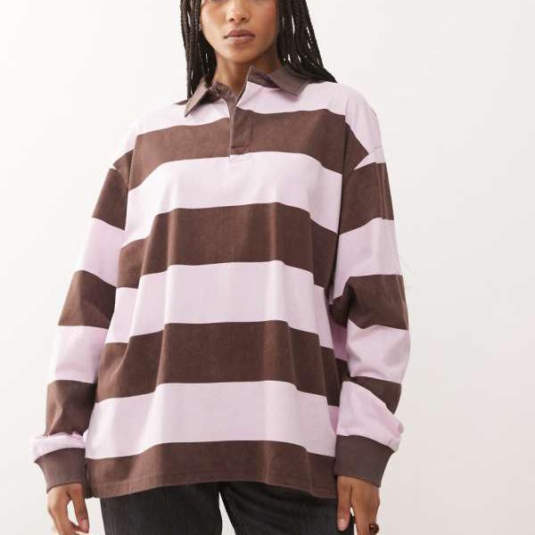 コリュージョン COLLUSION collusion COLLUSION ボールドストライプ ラグビートップ（マルチカラー） ..