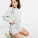 エイソス ASOS asos ASOSDESIGNトラックスーツスウェットシャツ/グレーのショートリブレギンス トップス レディース 女性 インポートブランド 小さいサイズから大きいサイズまで