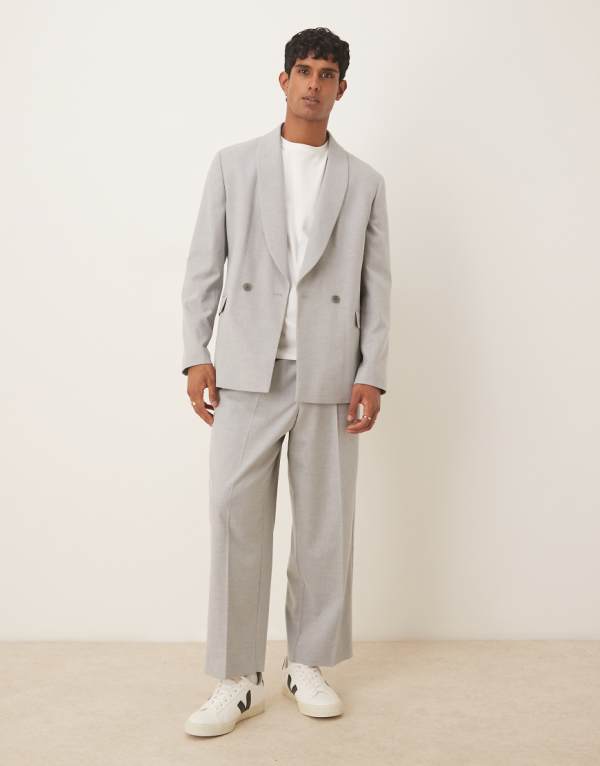 エイソス ASOS asos ASOS DESIGN バレルスーツパンツ（グレー） パンツ ボトム メンズ 男性 インポートブランド 小さいサイズから大きいサイズまで