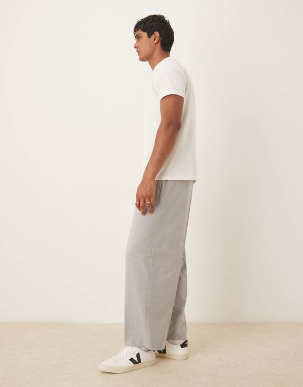 エイソス ASOS asos ASOS DESIGN バレルスーツパンツ（グレー） パンツ ボトム メンズ 男性 インポートブランド 小さいサイズから大きいサイズまで