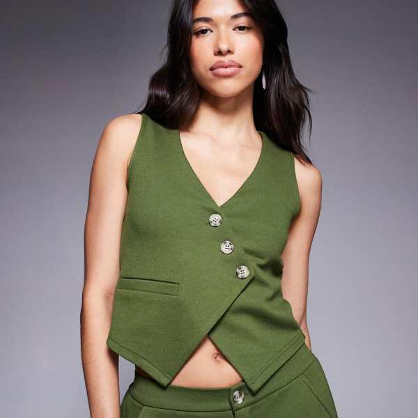  ASOS asos ASOS DESIGN co-ord ȥ꡼ ȥ ȥåסʥ꡼֡ ȥåץ ǥ  ݡȥ...