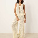 エイソス ASOS asos ASOS DESIGN ニットタイフロントトラウザーコーデ(エクリュ) ボトム パンツ レディース 女性 インポートブランド 小さいサイズから大きいサイズまで