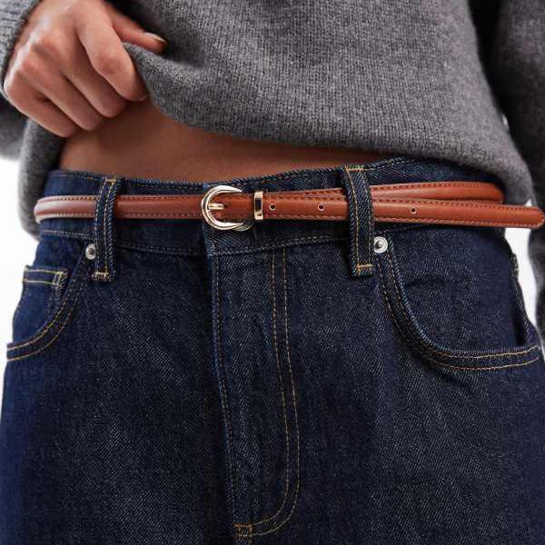 ヴェロモーダ Vero Moda ヴェロモーダのスキニーフェイクレザーベルト（コニャック） ベルト レディー..