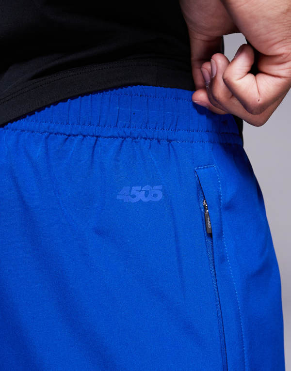 4505 Icon 5インチ速乾トレーニングショーツ（ジップポケット付き、コバルトブルー） パンツ ボトム メンズ 男性 インポートブランド 小さいサイズから大きいサイズまで