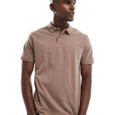 エイソス ASOS asos ASOS DESIGN エッセンシャル ピケ ポロシャツ(ブラウン) トップス メンズ 男性 インポートブランド 小さいサイズから大きいサイズまで