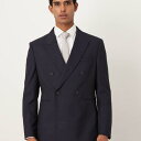 エイソス ASOS asos ASOS DESIGN ダブルブレスト レギュラージャケット(ネイビー) アウター メンズ 男性 インポートブランド 小さいサイズから大きいサイズまで