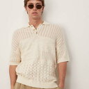 エイソス ASOS asos ASOS DESIGNのアステカ風テクスチャのエクリュニットポロシャツ トップス メンズ 男性 インポートブランド 小さいサイズから大きいサイズまで