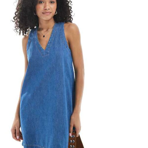 エイソス ASOS asos ASOS DESIGN デニム Vネック シフトドレス(ミッドブルー) ワンピース レディース 女性 インポートブランド 小さいサイズから大きいサイズまで エイソス ASOS asos ASOS DESIGN デニム Vネック シフトドレス(ミッドブルー) ワンピース レディース 女性 インポートブランド 小さいサイズから大きいサイズまで