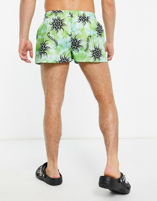 コリュージョン COLLUSION collusion COLLUSIONタイダイサンプリントスイムショート 水着 メンズ 男性 インポートブランド 小さいサイズから大きいサイズまで