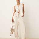 エイソス ASOS asos ASOS DESIGN ASOS DESIGN リネン風プルオンパンツ(ストーン) パンツ ボトム レディース 女性 インポートブランド 小さいサイズから大きいサイズまで