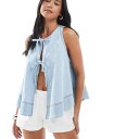 ミスセルフリッジ Miss Selfridge ミス・セルフリッジのタイフロントスイングベスト(ブリーチウォッシュ) トップス レディース 女性 インポートブランド 小さいサイズから大きいサイズまで