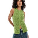 エイソス ASOS asos ASOS DESIGN ニットレースステッチウエストコート(グリーン) トップス レディース 女性 インポートブランド 小さいサイ...
