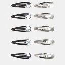デザインビーdesignb DesignB DesignB London シルバー&ブラックのヘアクリップ10個パック アクセサリー レディース 女性 インポー...