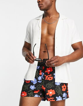 エイソス ASOS asos ASOS DESIGN スイムショーツ 花柄 ショート丈 水着 メンズ 男性 インポートブランド 小さいサイズから大きいサイズまで