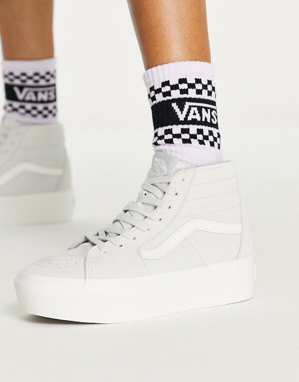 ヴァンズ Vans VANS バンズ Vans UASK8-ライトグレーのハイテーパードスタックフォームスエードトレーナー 靴 レディース 女性 インポートブランド 小さいサイズから大きいサイズまで