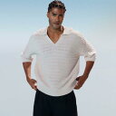 エイソス ASOS asos ASOS DESIGN リラックスした質感のニットノッチネックポロ(エクリュ) トップス メンズ 男性 インポートブランド 小さいサイズから大きいサイズまで