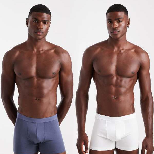 エイソス ASOS asos ASOS DESIGN 2パックトランクス（ブルー＆ホワイト） 下着 メンズ 男性 インポート..