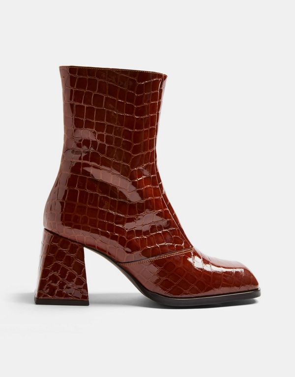 トップショップ Topshop TOPSHOP トップショップミストレスブロックヒールブーツ日焼け 靴 レディース 女性 インポートブランド 小さいサイズから大きいサイズまで