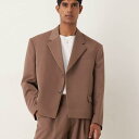 エイソス ASOS asos ASOS DESIGNのオーバーサイズクロップドスーツジャケット(ブラウン) アウター メンズ 男性 インポートブランド 小さいサイズから大きいサイズまで