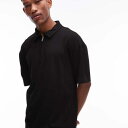 トップマン Topman TOPMAN トップマン プレミアム オーバーサイズ フィット ポロ ジッププラケット ブラック トップス メンズ 男性 インポートブランド 小さいサイズから大きいサイズまで